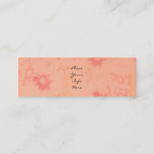 Faded roze bloemen mini visitekaartje (Voorkant)
