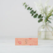 Faded roze bloemen mini visitekaartje (Staand voorkant)