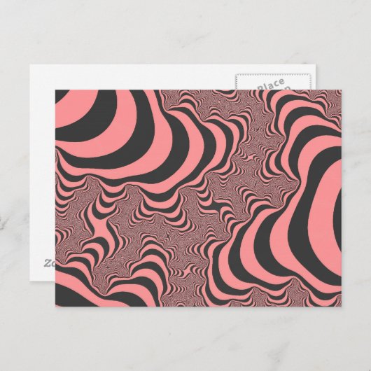 Faded roze Zebrastripes Briefkaart (Voorkant / Achterkant)