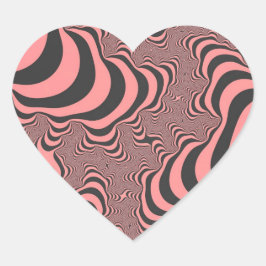 Faded roze Zebrastripes Hart Sticker
