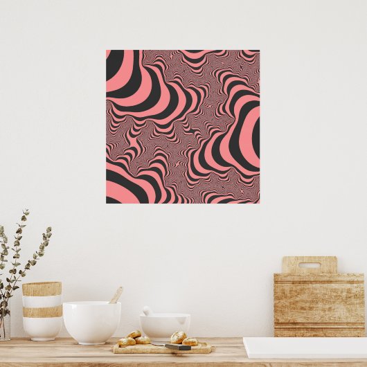 Faded roze Zebrastripes Poster (Keuken)
