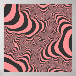 Faded roze Zebrastripes Poster