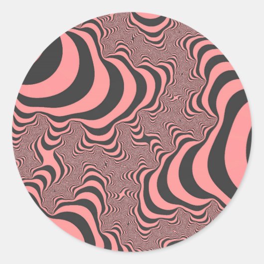 Faded roze Zebrastripes Ronde Sticker (Voorkant)