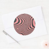 Faded roze Zebrastripes Ronde Sticker (Envelop)