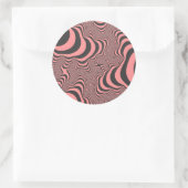 Faded roze Zebrastripes Ronde Sticker (Tas)