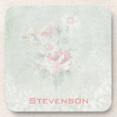 Faded Rozen in Shabby design, persoonlijk Bier Onderzetter (Voorkant)