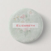 Faded Rozen in Shabby  design, persoonlijk Ronde Button 5,7 Cm (Voorkant)