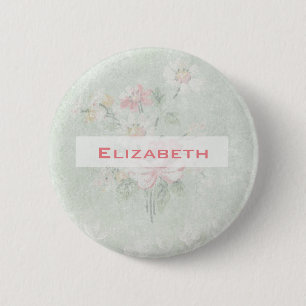 Faded Rozen in Shabby design, persoonlijk Ronde Button 5,7 Cm