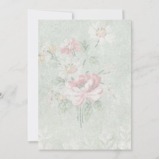 Faded Rozen  ontwerp Klassieke bruiloft Kaart (Achterkant)