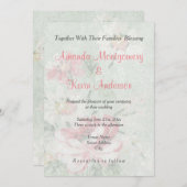 Faded Rozen  ontwerp Klassieke bruiloft Kaart (Voorkant / Achterkant)