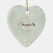 Faded Rozen Shabby  Design First Name Keramisch Ornament (Rechts)