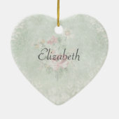 Faded Rozen Shabby  Design First Name Keramisch Ornament (Achterkant)