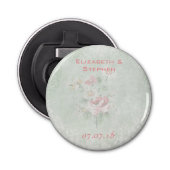 Faded Rozen Shabby  Design Wedding Favor Button Flesopener (Voorkant)