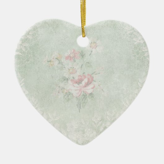 Faded Rozen Shabby  ontwerp Keramisch Ornament (Voorkant)