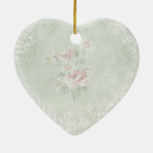 Faded Rozen Shabby  ontwerp Keramisch Ornament (Achterkant)