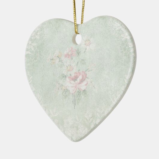 Faded Rozen Shabby  ontwerp Keramisch Ornament (Links)