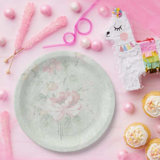 Faded Rozen Shabby  ontwerp Papieren Bordje (Feest)