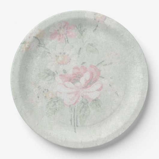 Faded Rozen Shabby  ontwerp Papieren Bordje (Voorkant)