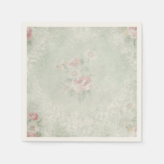 Faded Rozen Shabby  ontwerp Servet (Voorkant)