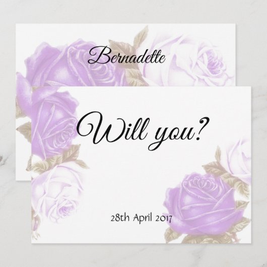  Faded Rozen Wil je mijn bruidsmeisje kaart (Voorkant / Achterkant)