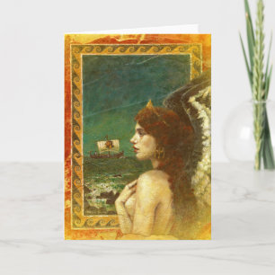 Faded Siren Mural Greetings Card Kaart