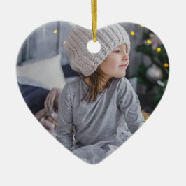 Faded Snowflake Foto Blauwe Kerstmis Keramisch Ornament