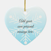 Faded Snowflake Foto Blauwe Kerstmis Keramisch Ornament (Achterkant)