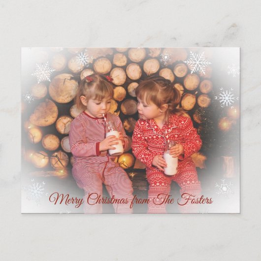  Faded Snowflake-reeks - Kerstmis Briefkaart (Voorkant)