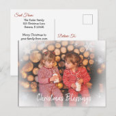  Faded Snowflake-reeks - Kerstmis Briefkaart (Voorkant / Achterkant)