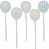 Faded verouderde kleuren Whimsical-ballonbrieven Sticker (Voorkant)