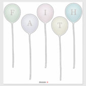 Faded verouderde kleuren Whimsical-ballonbrieven Sticker (Vel)