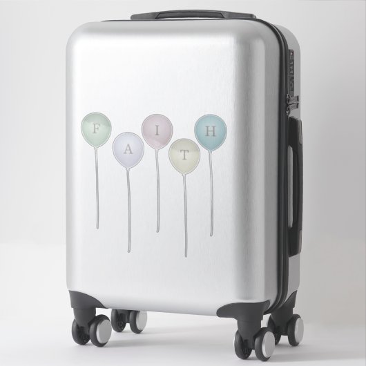Faded verouderde kleuren Whimsical-ballonbrieven Sticker (Koffer)