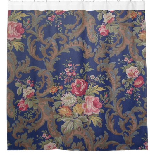 Faded  Victoriaans stijl Floral Chintz Douchegordijn (Voorkant)