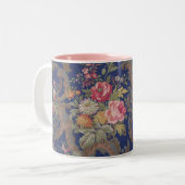 Faded  Victoriaans stijl floral chintz Tweekleurige Koffiemok (Voorkant links)