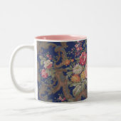 Faded  Victoriaans stijl floral chintz Tweekleurige Koffiemok (Links)