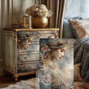 Faded Whispers Romantisch Roos Shabby Chic Portrai Tissuepapier