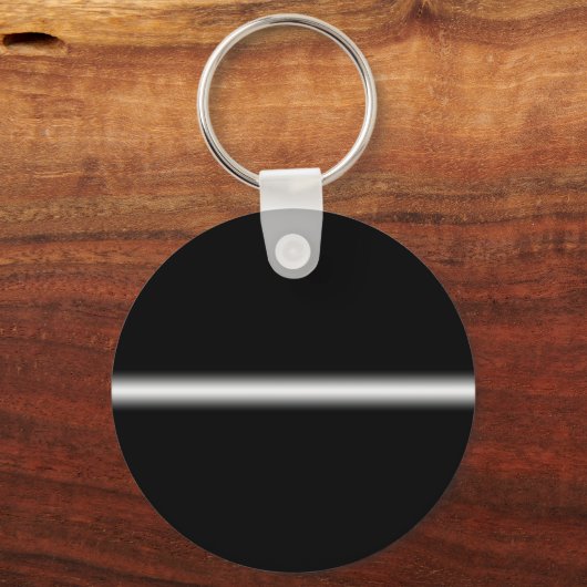 Faded witte streep op zwart sleutelhanger (Voorkant)