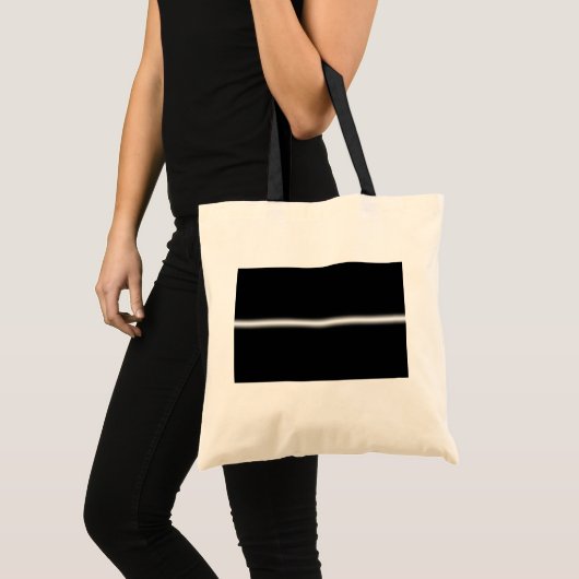 Faded witte streep op zwart tote bag (Voorkant (product))