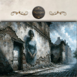 Faded Woman on Stone Wall Decoupage Tissuepapier