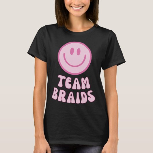 Fades or Braids Gender Reveal Retro Team Braids T-shirt (Voorkant)
