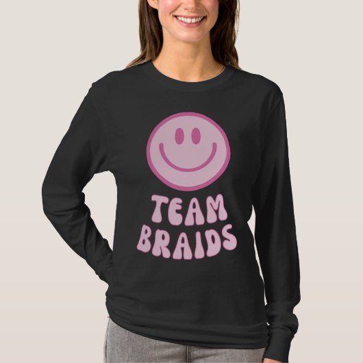 Fades or Braids Gender Reveal Retro Team Braids T-shirt (Voorkant)