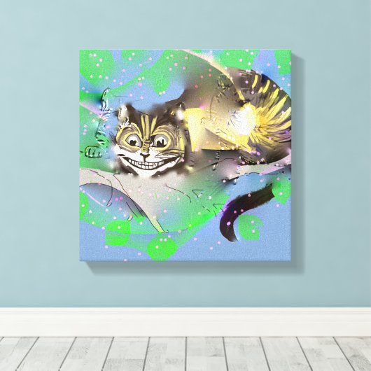 Fading Cheshire Cat Canvas Afdruk (Insitu (Houten vloer))