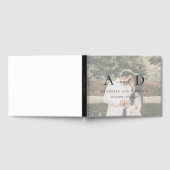 Fading Faded Foto Monogram Elegant Script Bruiloft Gastenboek (Volledig)