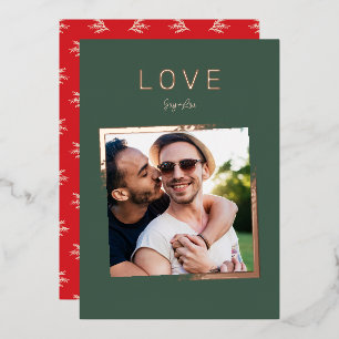 FADING FRAME foto simpele LIEFDE ROSE GOUD Folie Feestdagenkaart