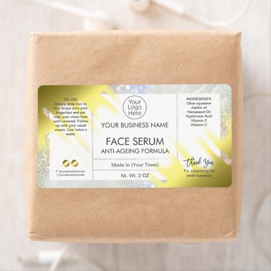 Fading Gold Hair Face Serum Label (Insitu)