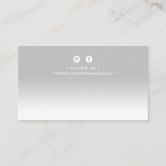 FADING HEADTEKST minimalistisch modern vet zwart Visitekaartje (Achterkant)