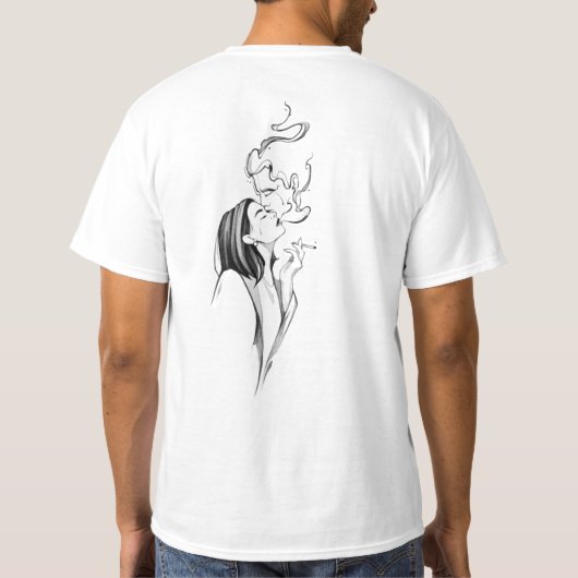Fading Love beroemd gemaakt door Smoke Kiss Sketch T-shirt (Achterkant)