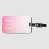 Fading Pinks Ombre Gradatie & Uw Initialen Bagagelabel (Voorkant (horizontaal))