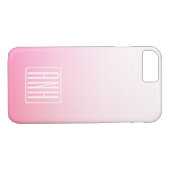 Fading Pinks Ombre Gradatie & Uw Initialen Case-Mate iPhone Case (Achterkant (Horizontaal))