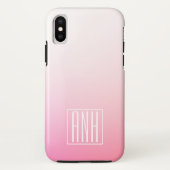 Fading Pinks Ombre Gradatie & Uw Initialen Case-Mate iPhone Case (Achterkant)